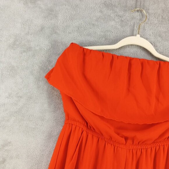 OOTD Jumpsuit SMALL(4-6) Pull on Off the Shoulder Red Elastic Neckline W/Pockets - Picture 5 of 11